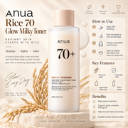 Anua Rice 70 Glow Milky Toner – 250ml